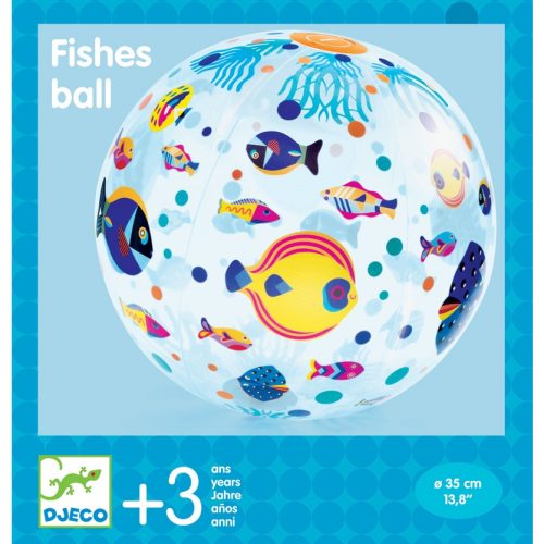 Djeco 0170 Felfújható labda, ∅ 35 cm - Halacskák - Fishes ball