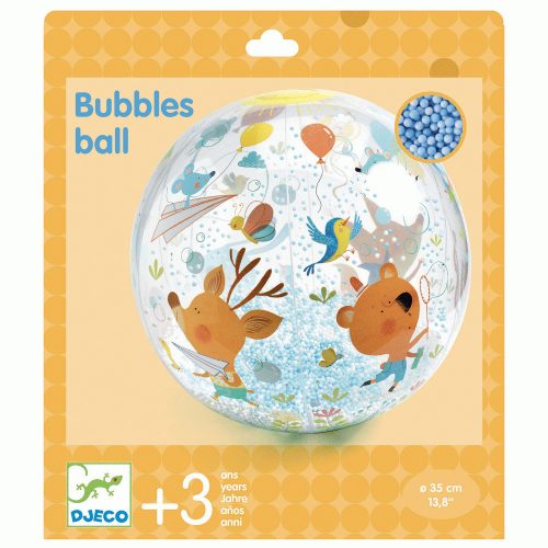 Djeco 0175 Felfújható labda, Ø 35 cm - Csörgő-zörgő labda - Bubbles ball