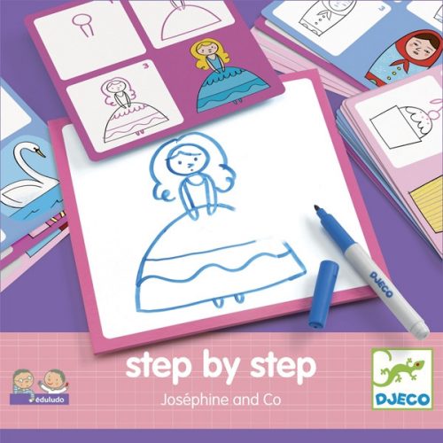 Djeco 8320 Rajzolás lépésről lépésre - Hercegnő - Step by step Joséphine and Co